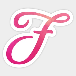 Letter F Monogram, Pink Color Personalized Design Sticker